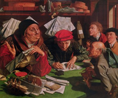 Das Büro des Anwalts, um 1545 von Marinus van Roejmerswaelen